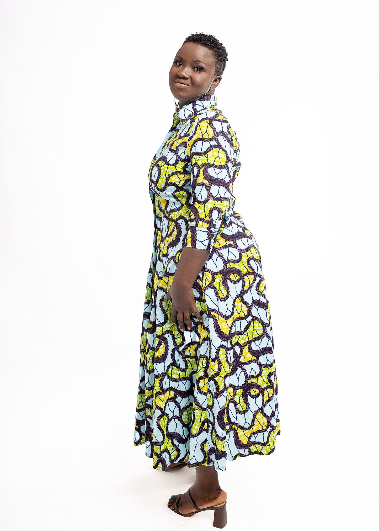 Collared Long Button Down Dress