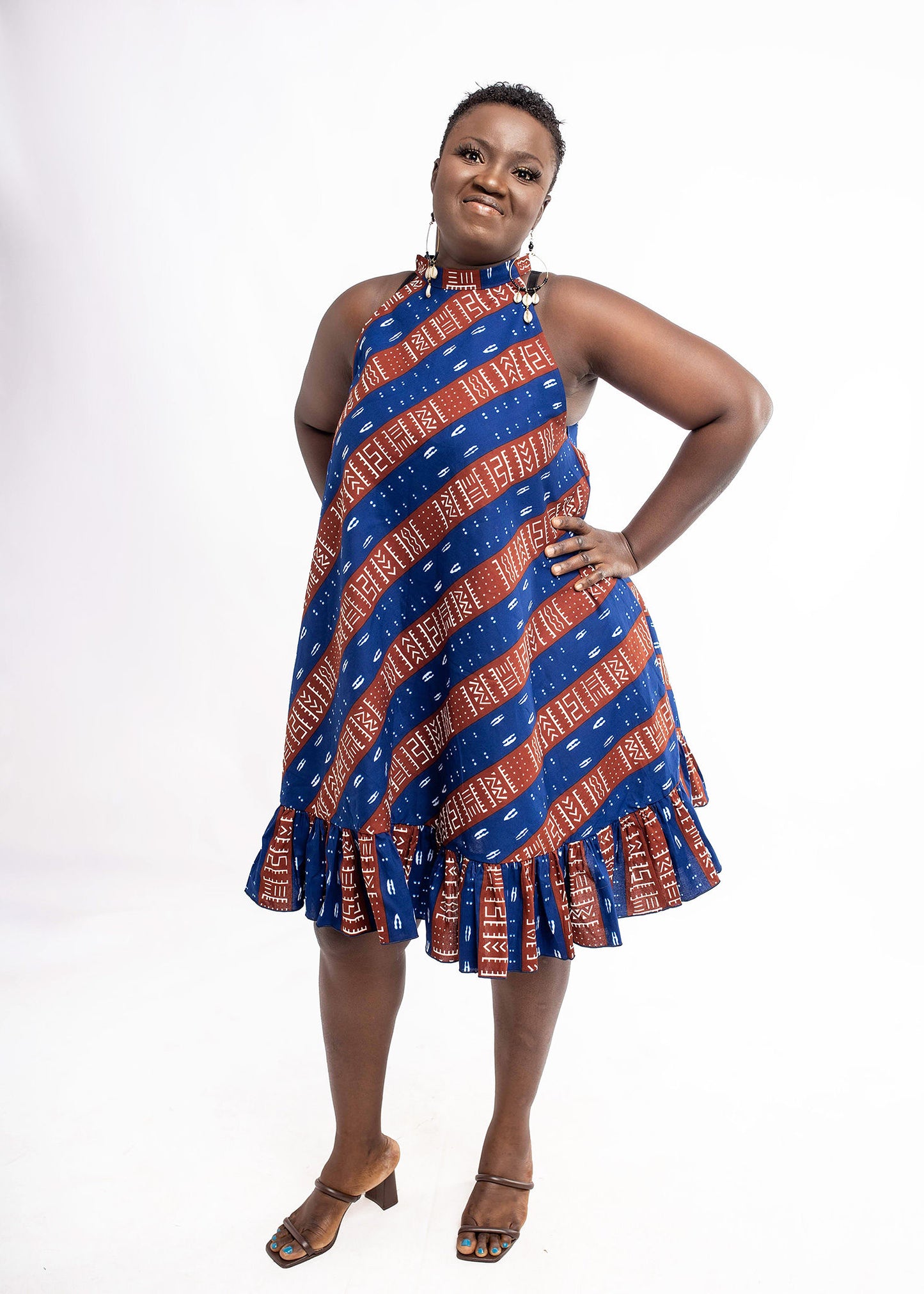 High Neck Flare Dress