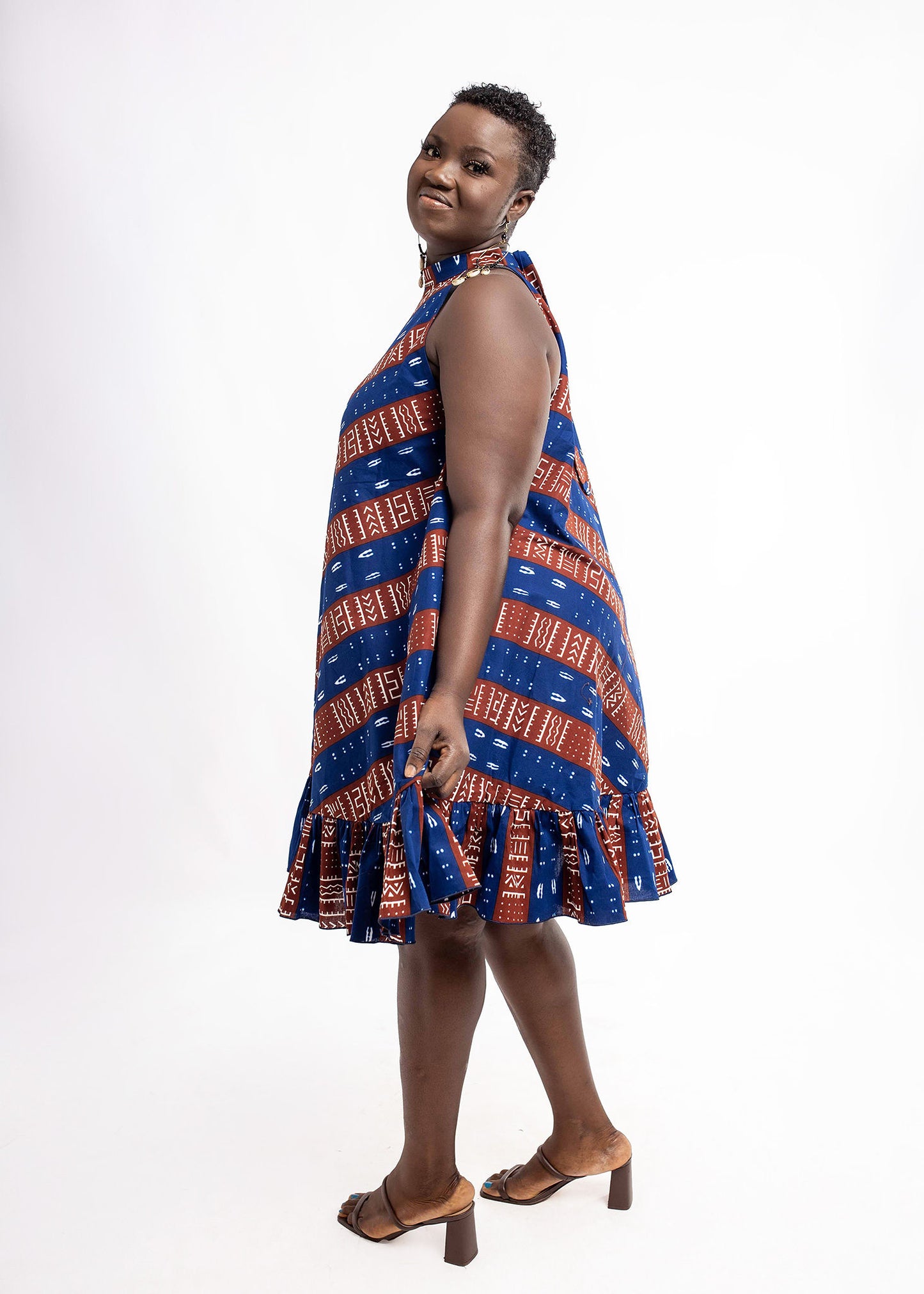 High Neck Flare Dress