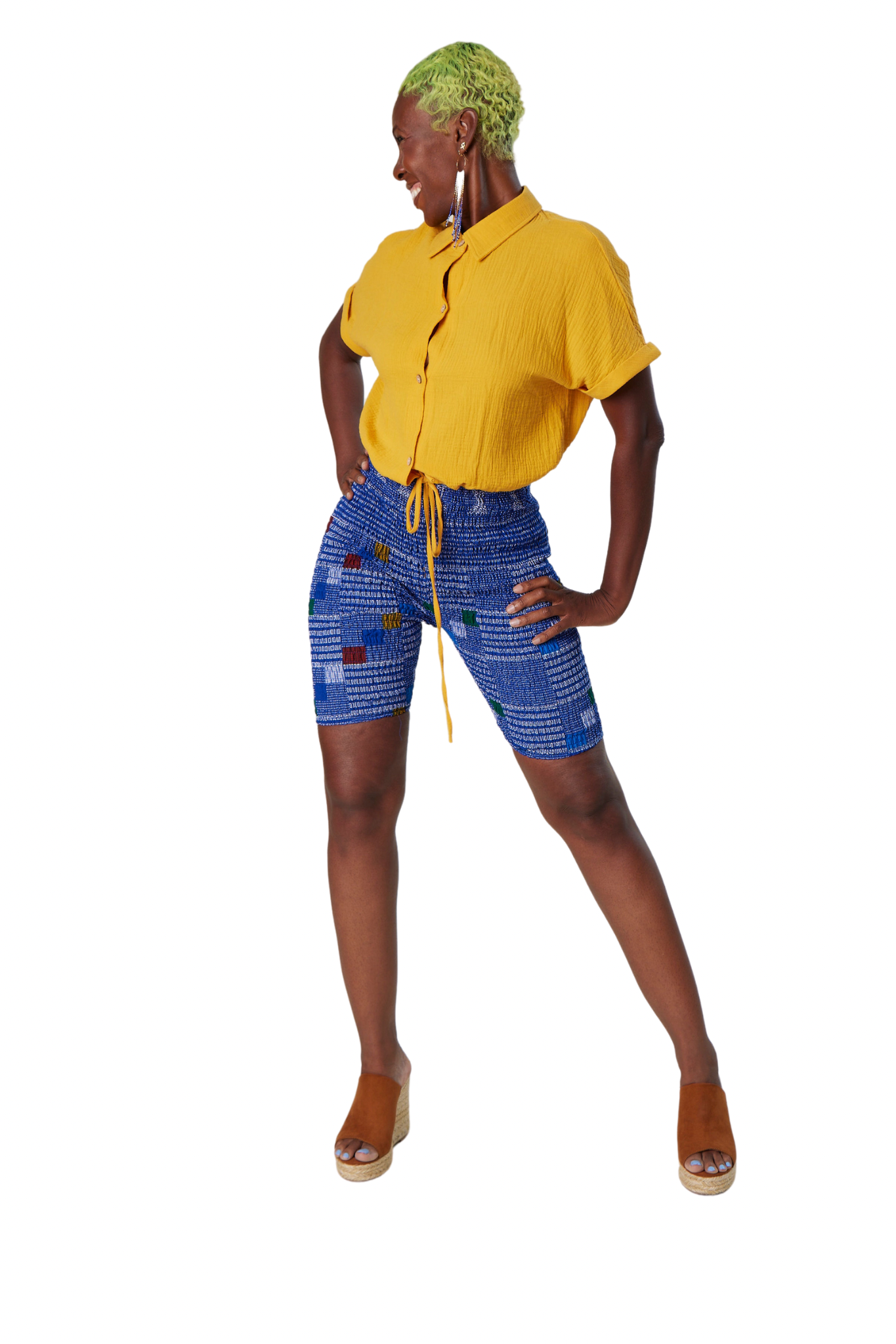 Elastic African Print Biker Shorts Designs By Anna J LLC