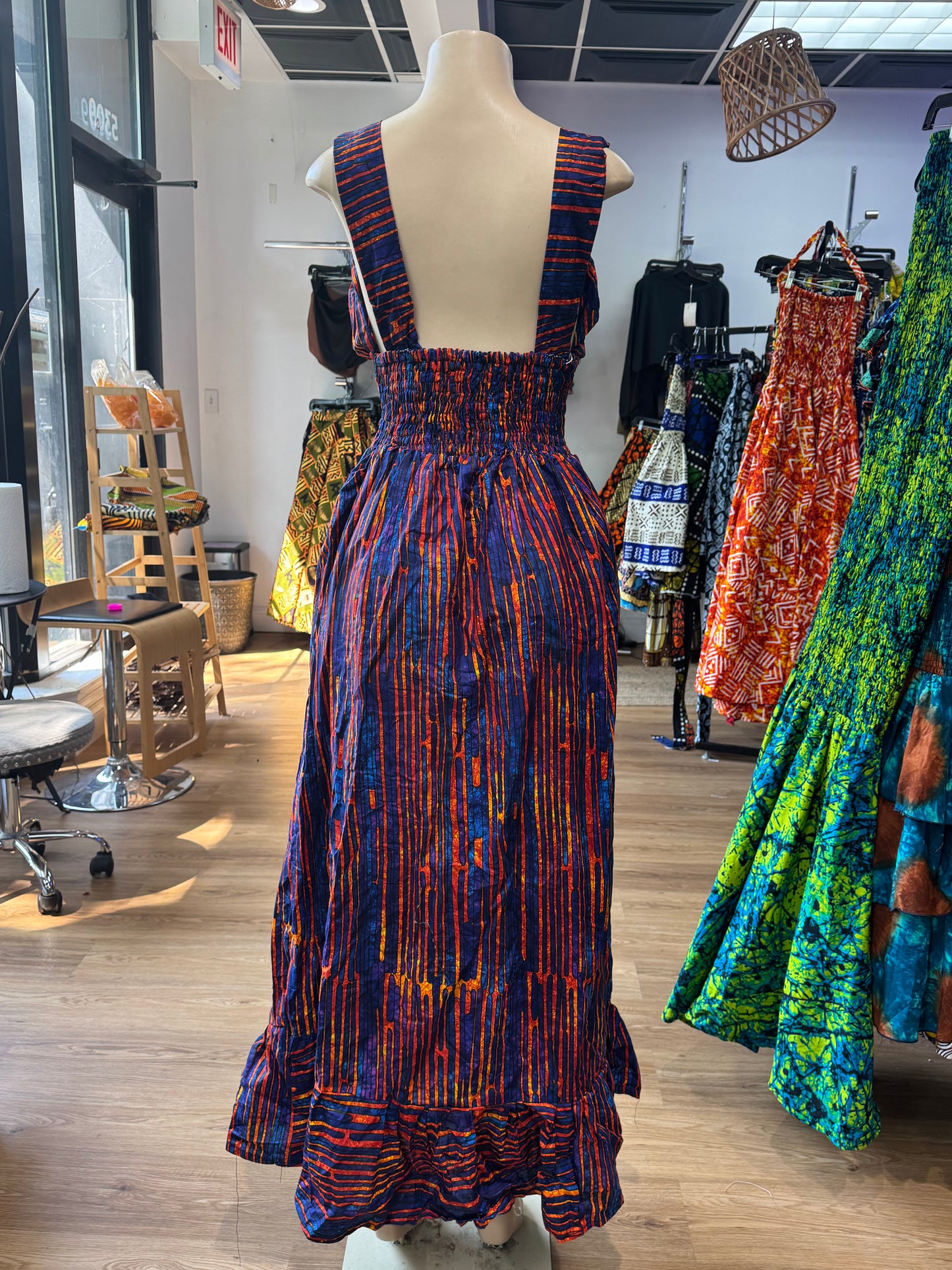 Halter backless dress red an blue