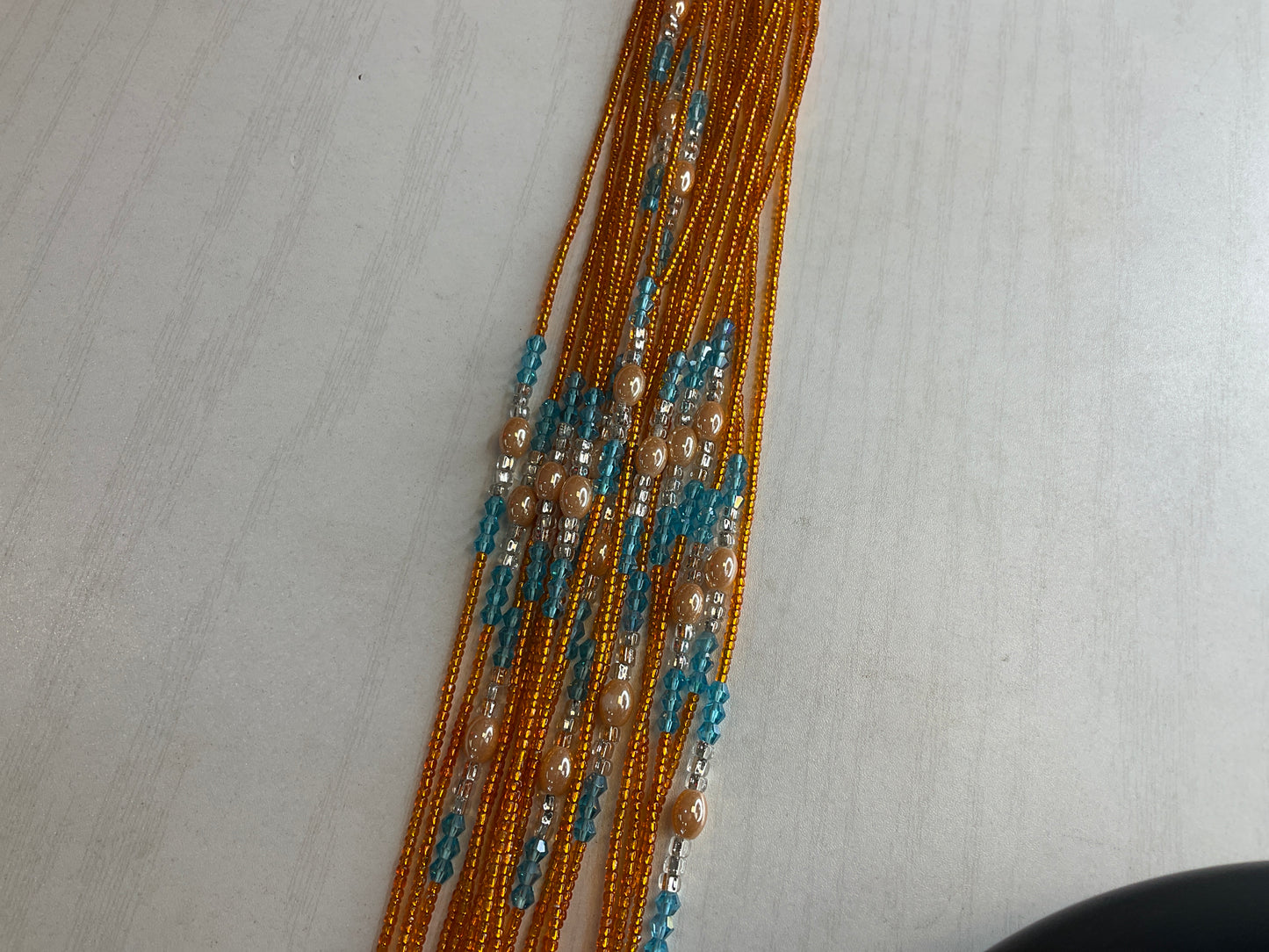 Orange with spacer Waistbead