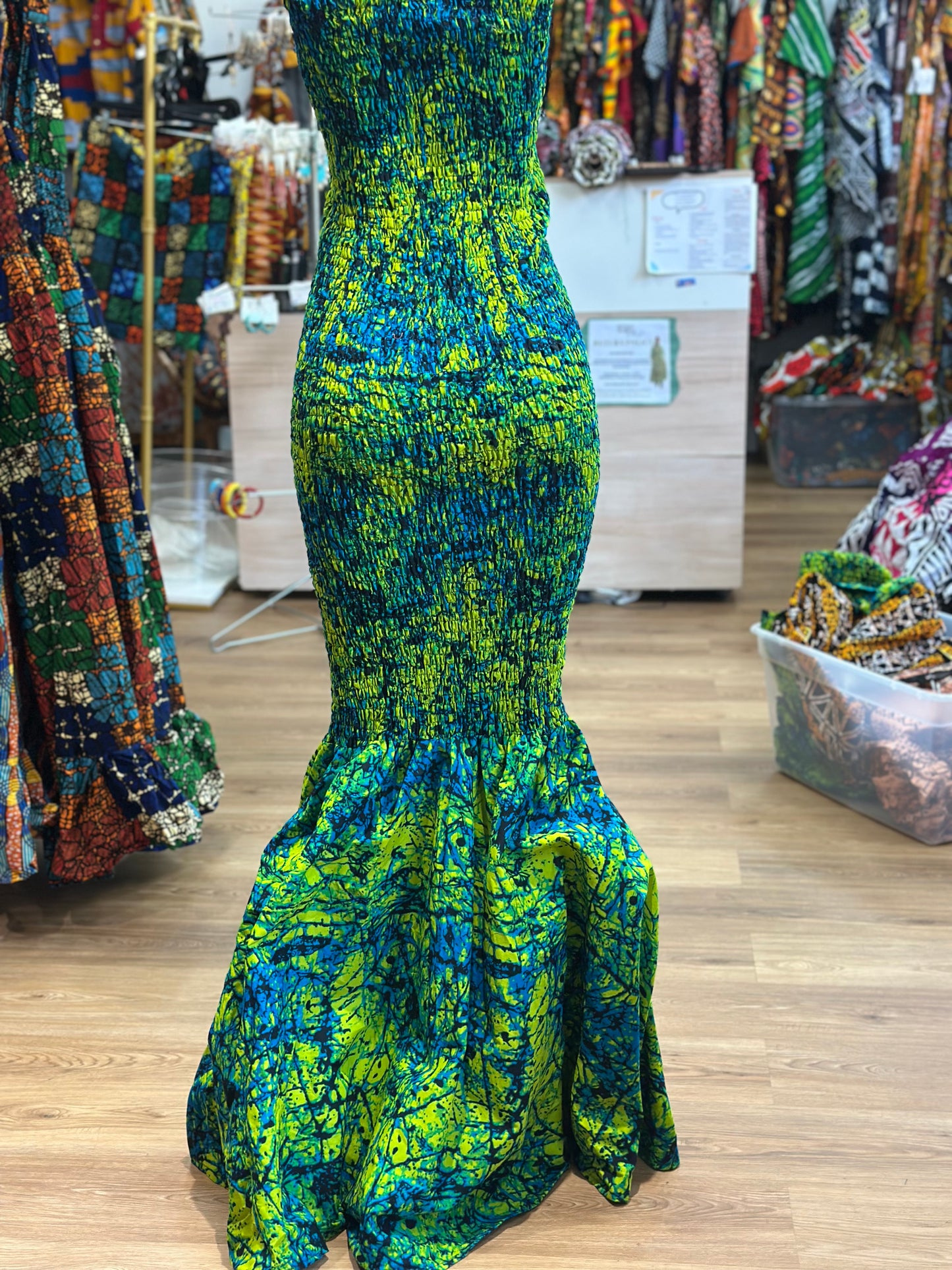 Mermaid Tube Dress blue green