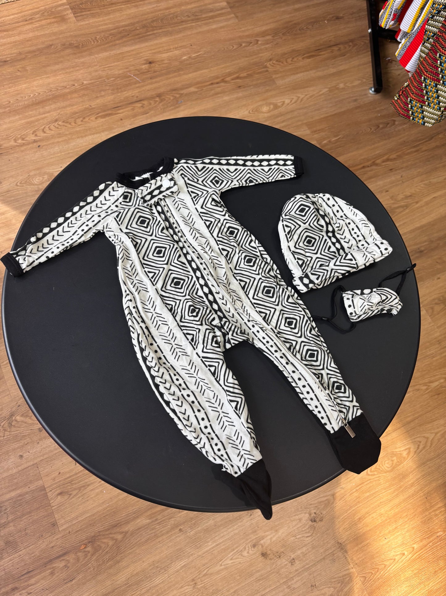 African Print Onesie Hat & Mask