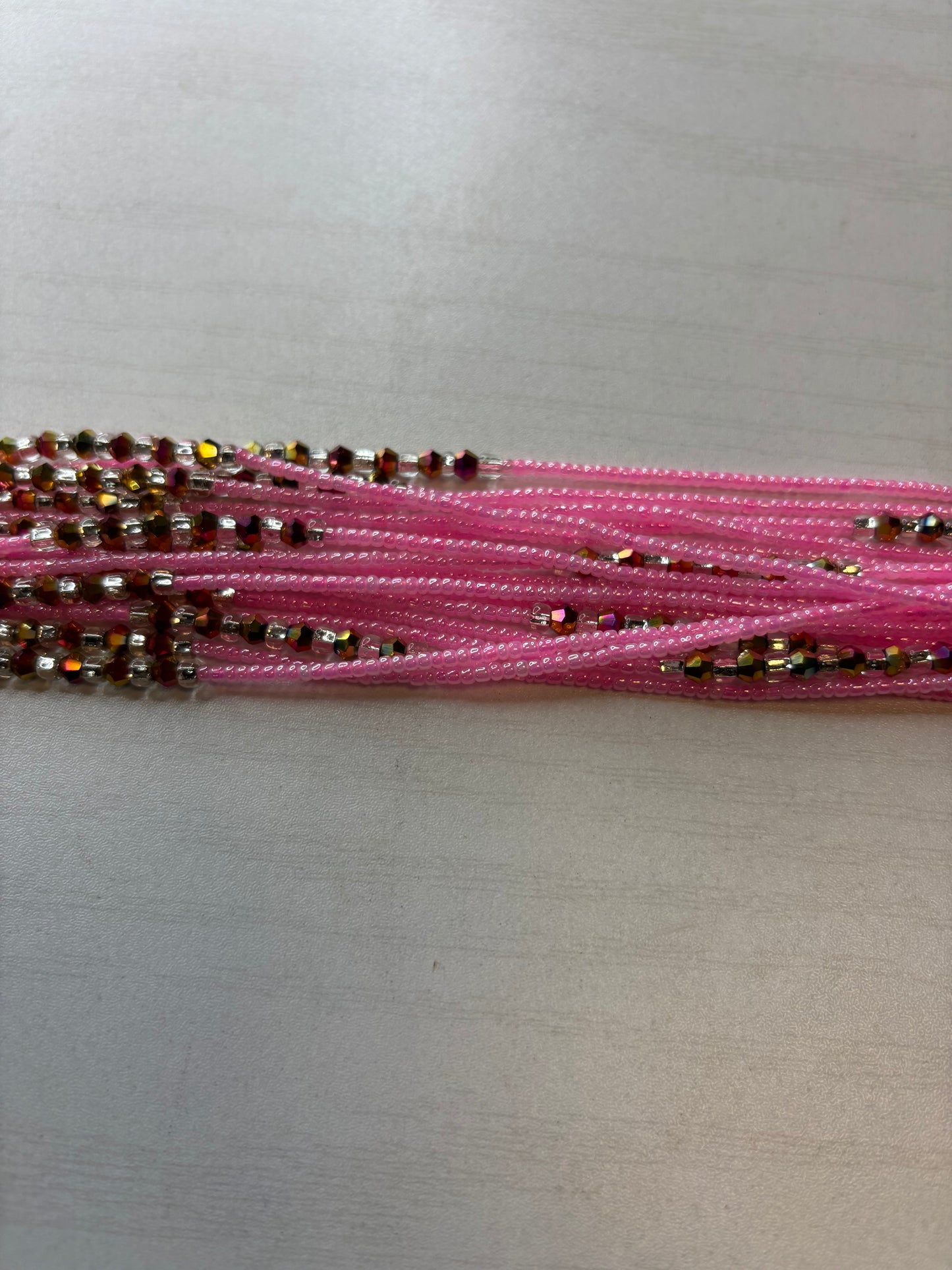 Pink with spacer Waistbead