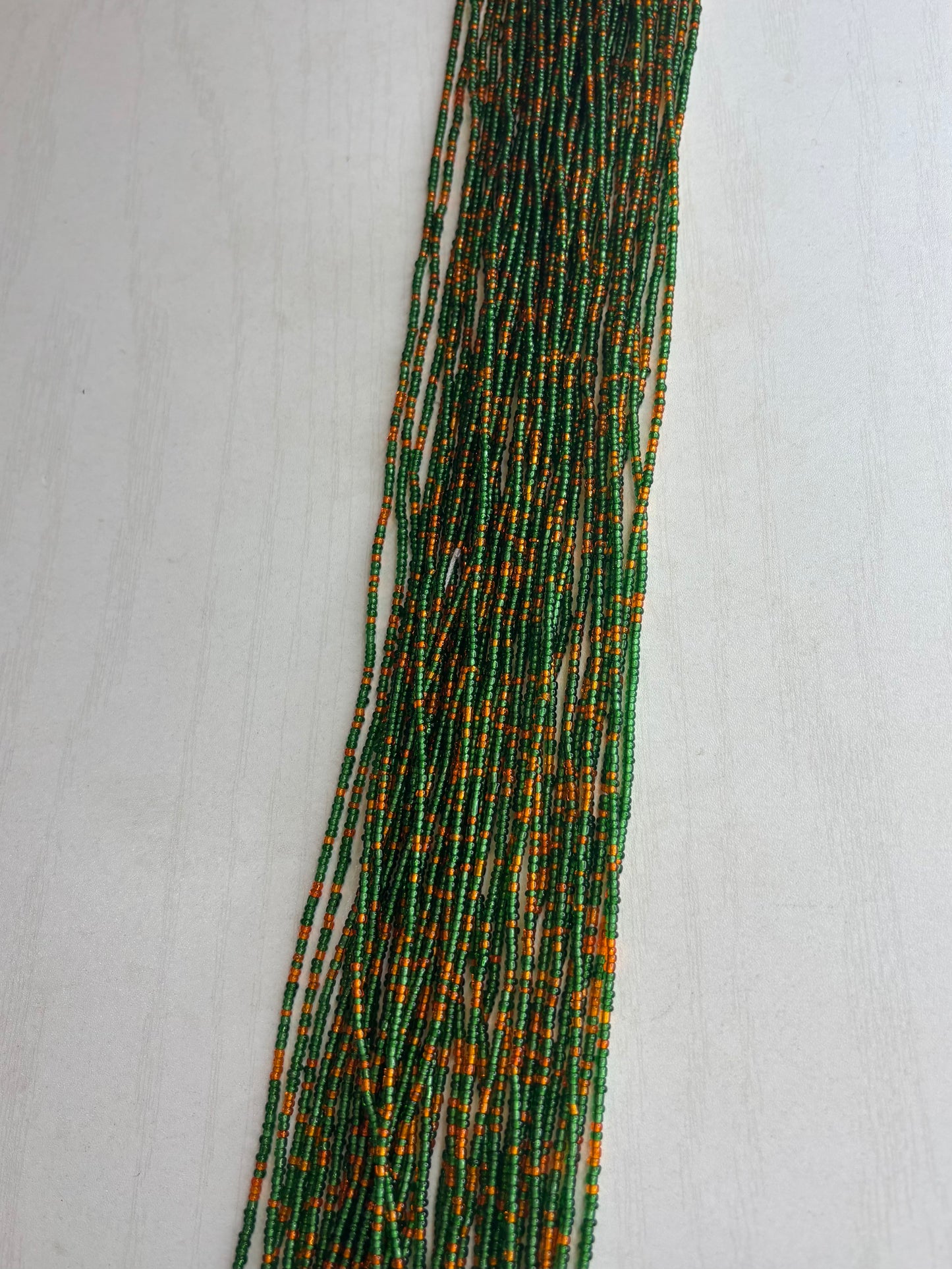 Tiny Green & Orange Waistbead