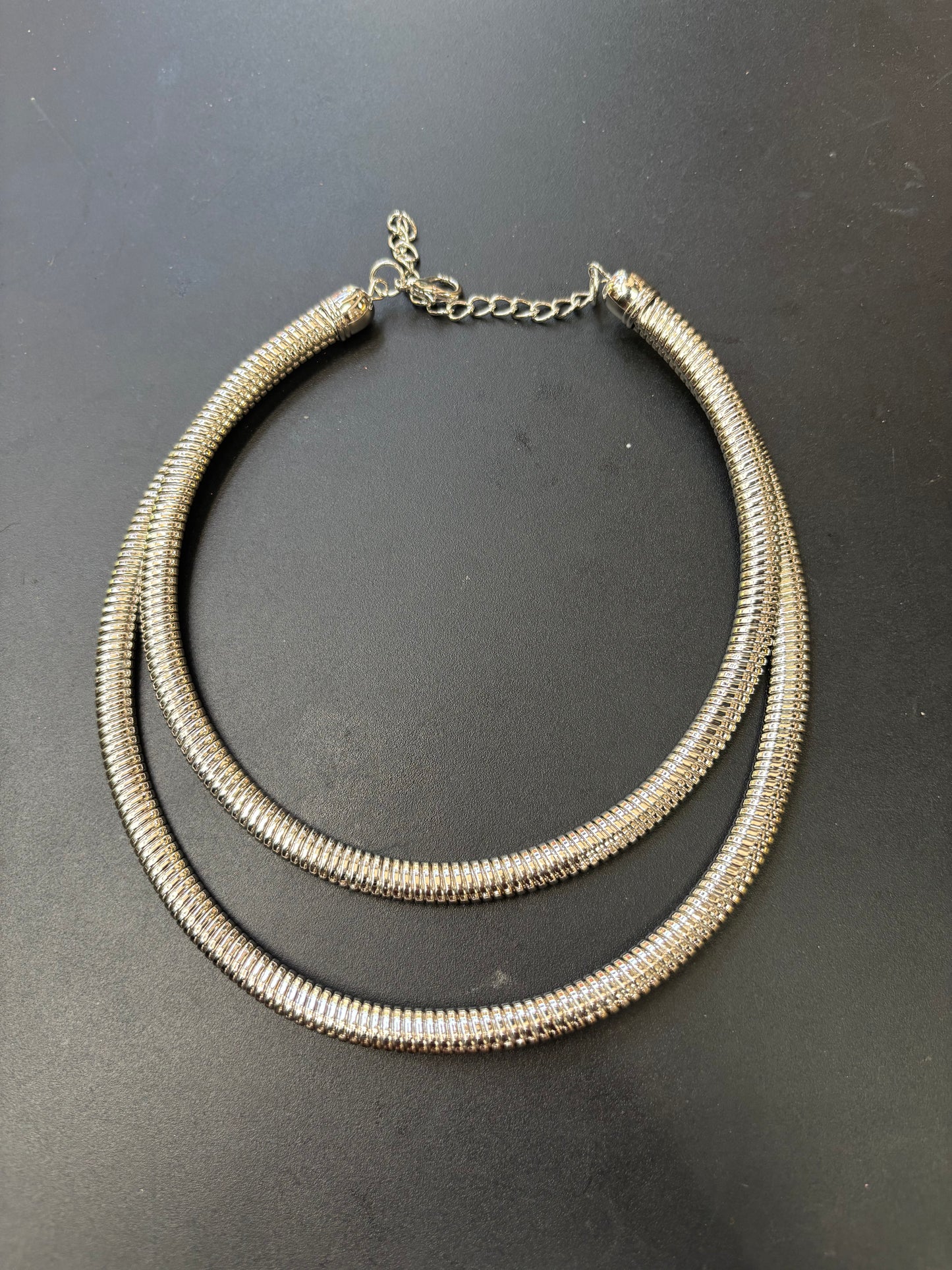 Double Tier Silver Necklace