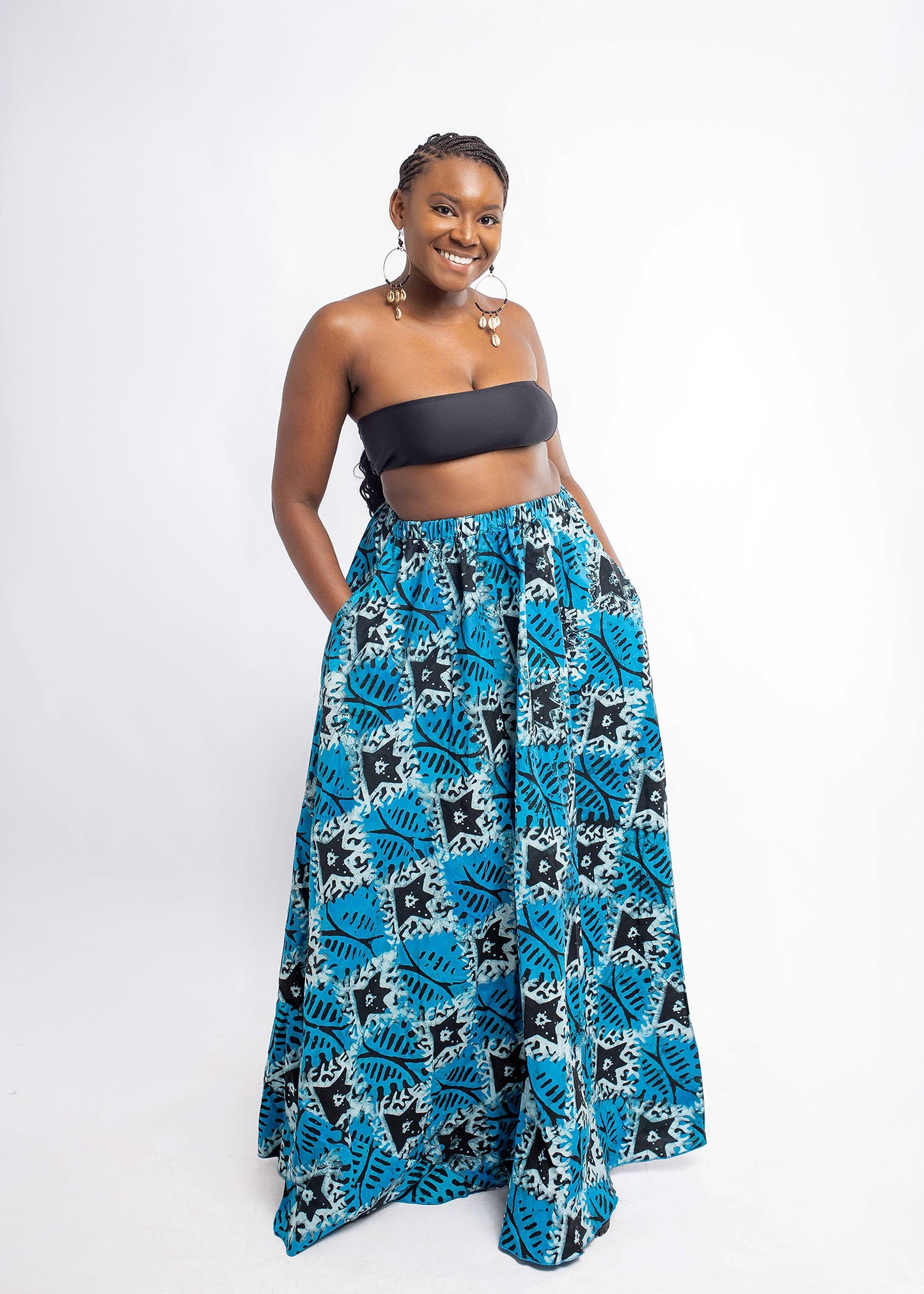 Elastic Waist Long Skirt