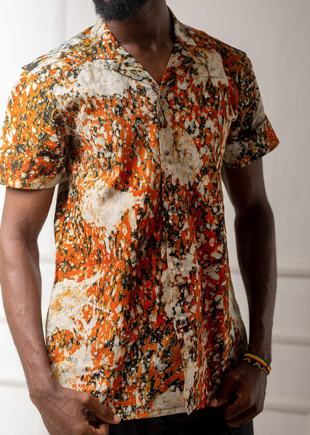 Short Sleeve Button Down Lapel Top