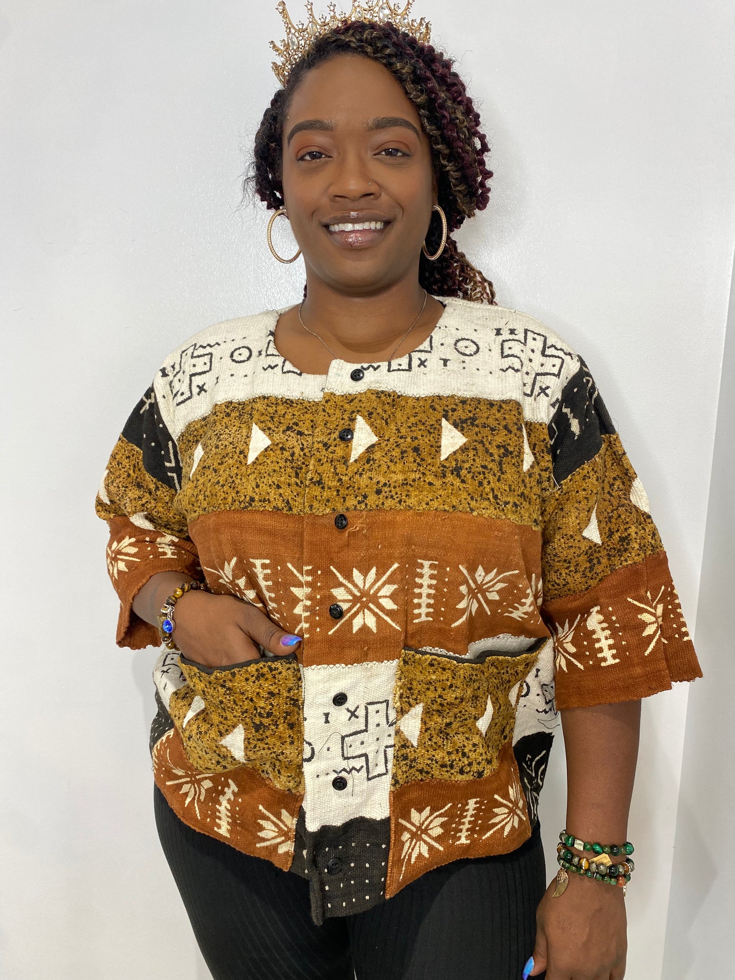 Mudcloth Bomber Jacket