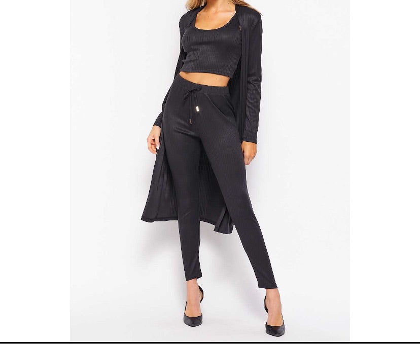 3 Piece Jacket Top Legging Set
