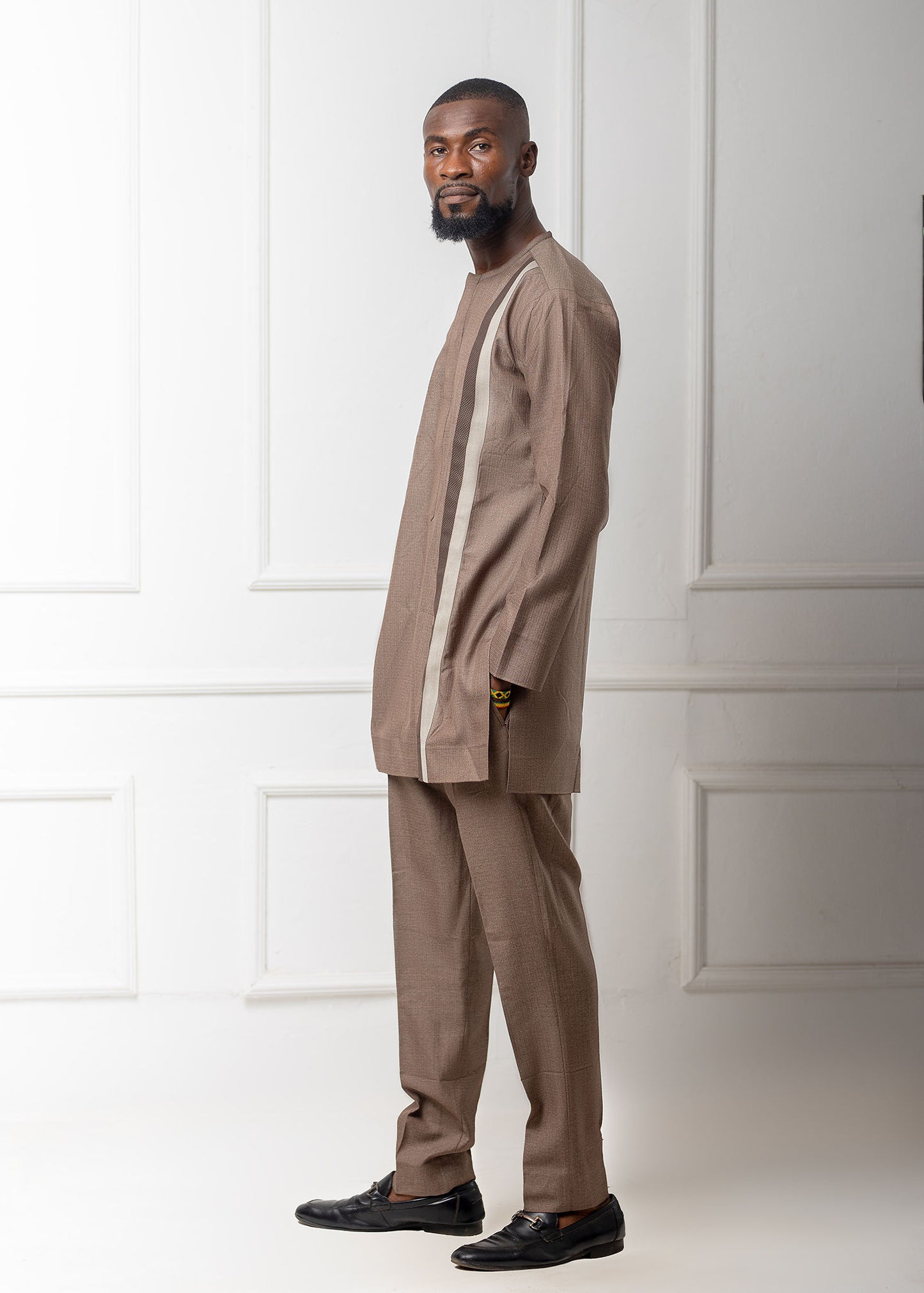 Toffee Brown Long Sleeve Kaftan Set