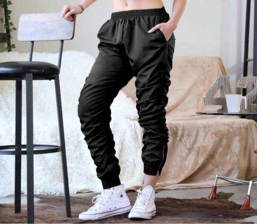 Scrunched Side Zip Pants