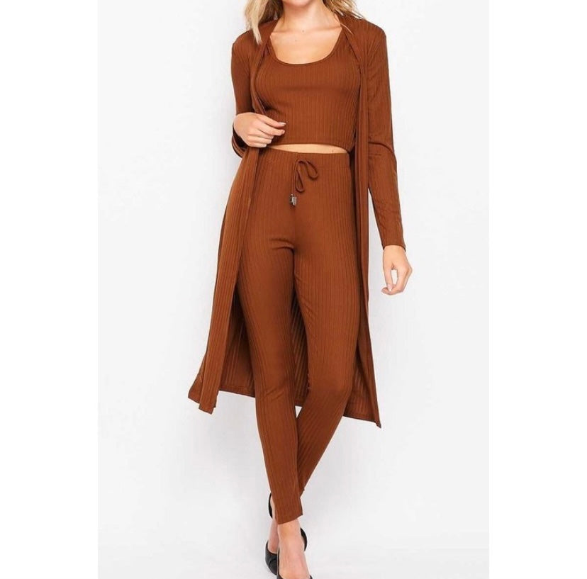 3 Piece Jacket Top Legging Set