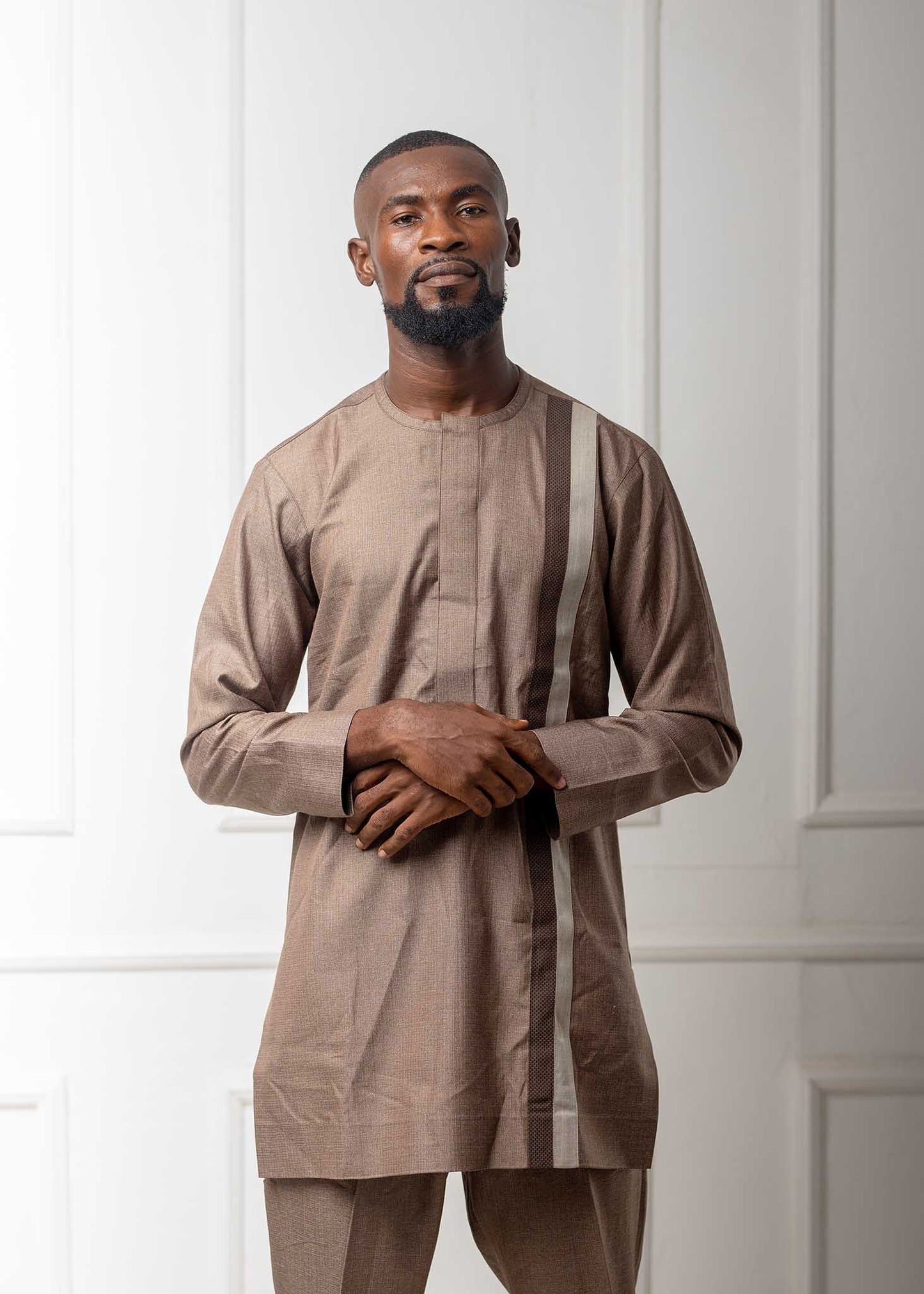 Toffee Brown Long Sleeve Kaftan Set