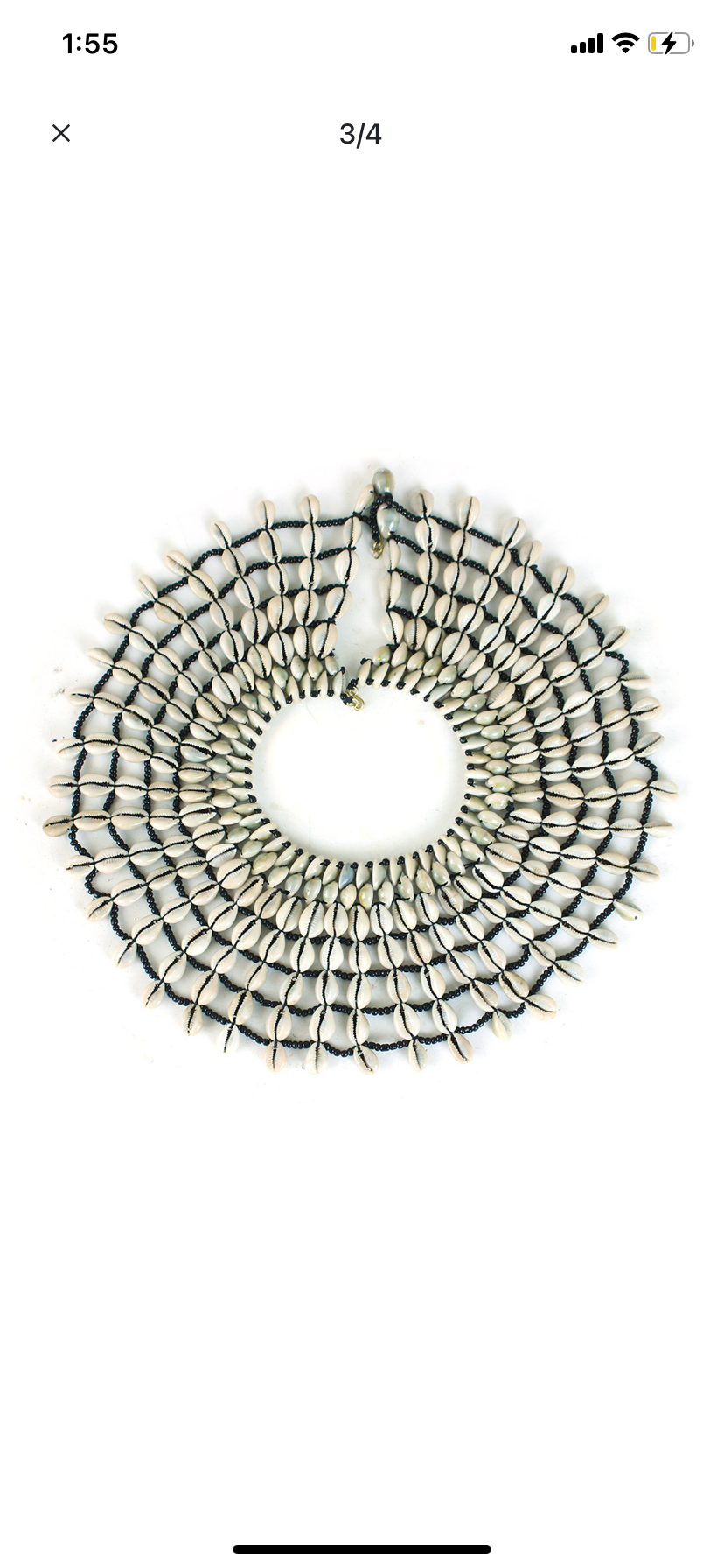 African Cowrie Shell Necklace/ Collar