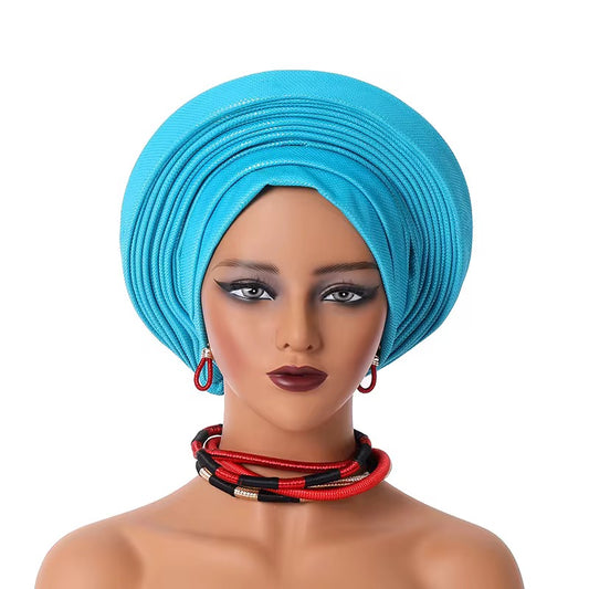 Light Blue Pre-tied Gele