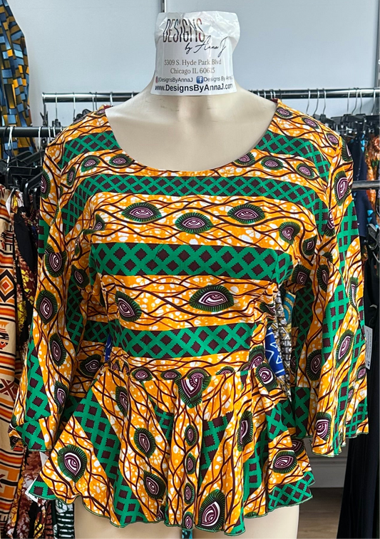 Tailored Peplum Flow Sleeve Top