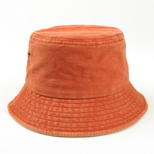 SOLID COLOR WASH VINTAGE COTTON BUCKET HAT