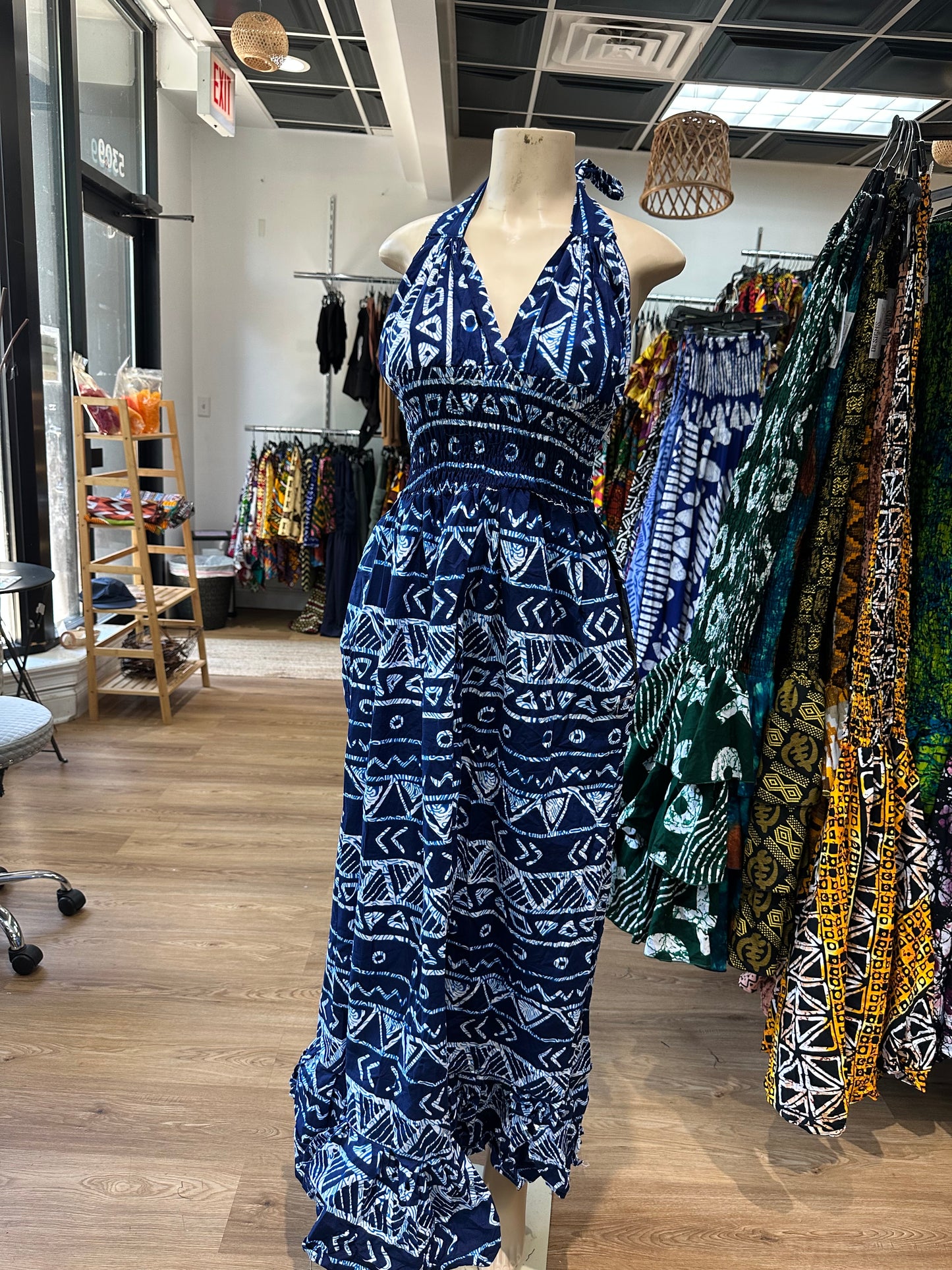 Sunshine backless dress blue black