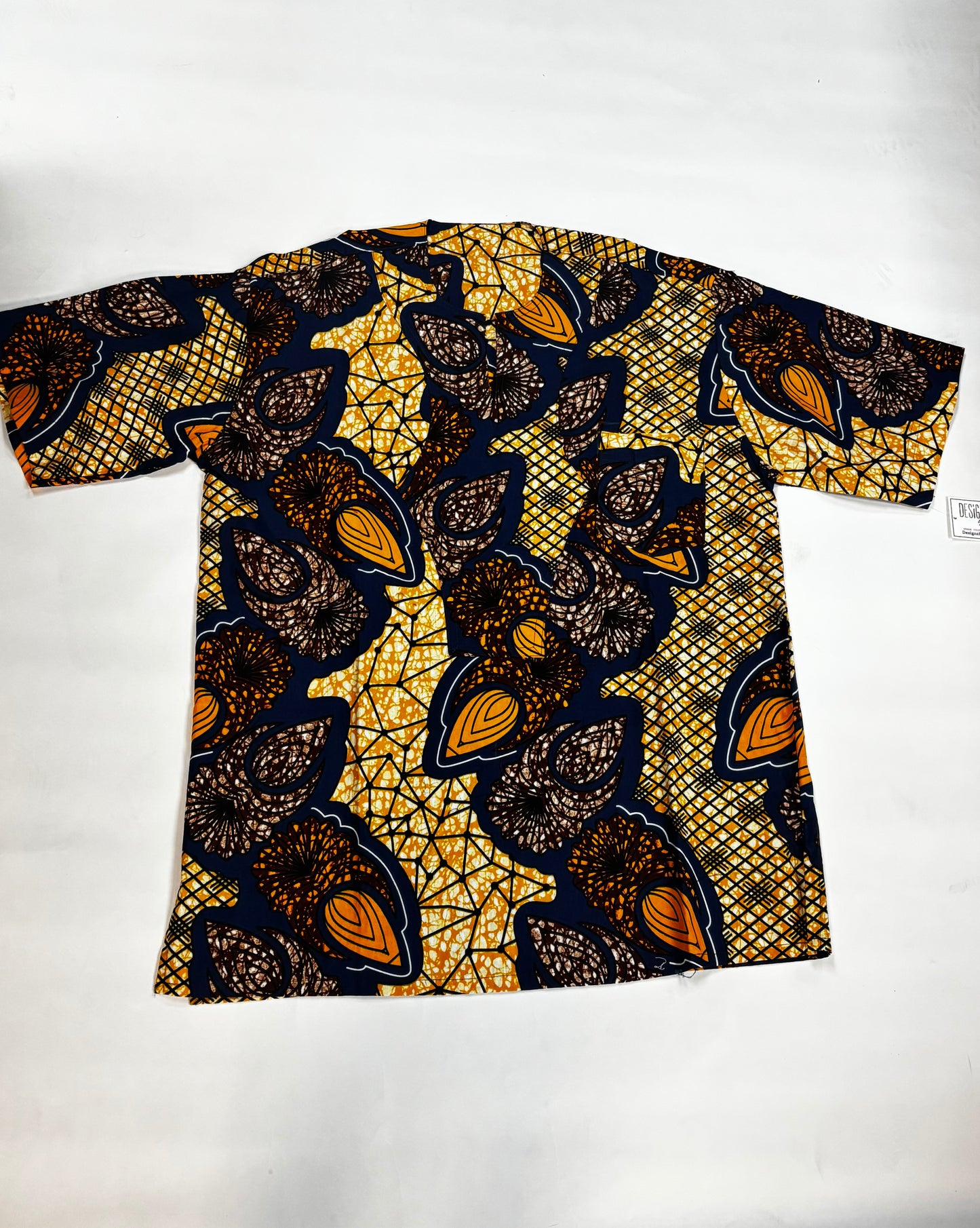 Round V-Neck Print Top
