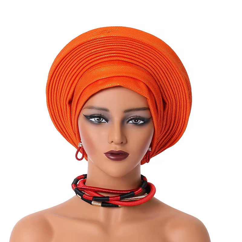 Orange Pre-tied Gele