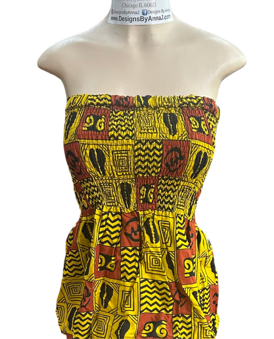 Strapless Elastic Peplum Top