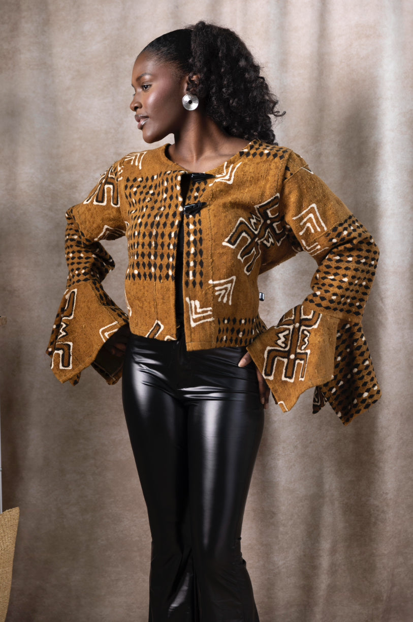 Flare Sleeve Mudcloth Jacket