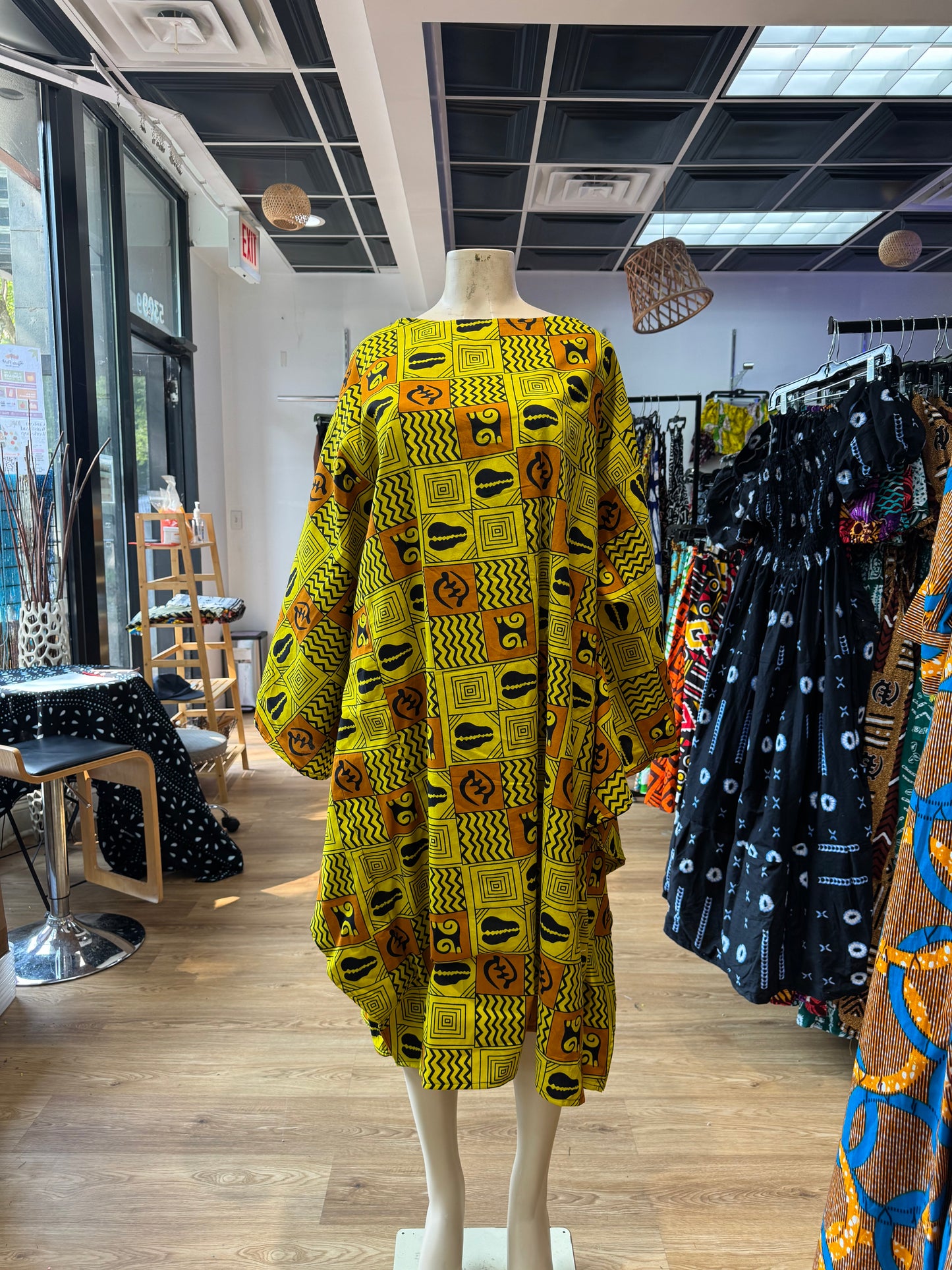 Batwing Dress yellow and orange