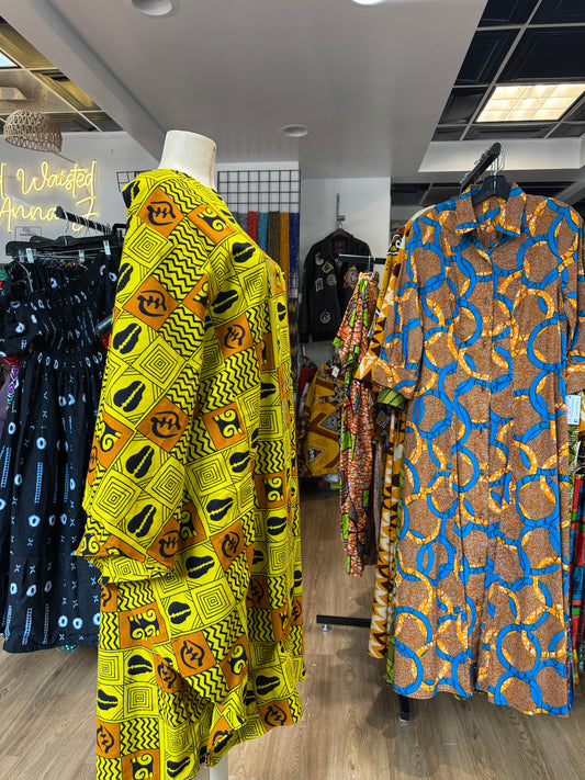 Batwing Dress yellow and orange