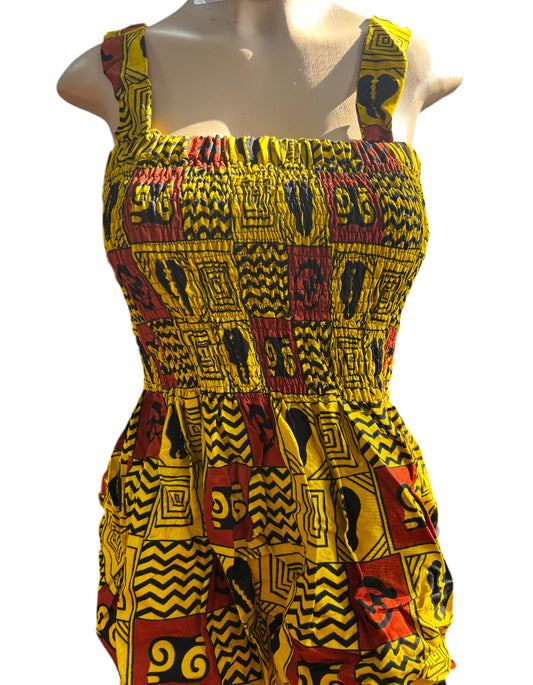Strap Elastic Peplum Top