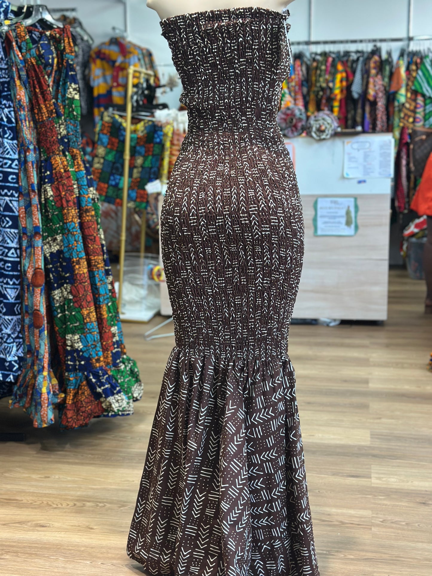 Mermaid Tube Dress Brown