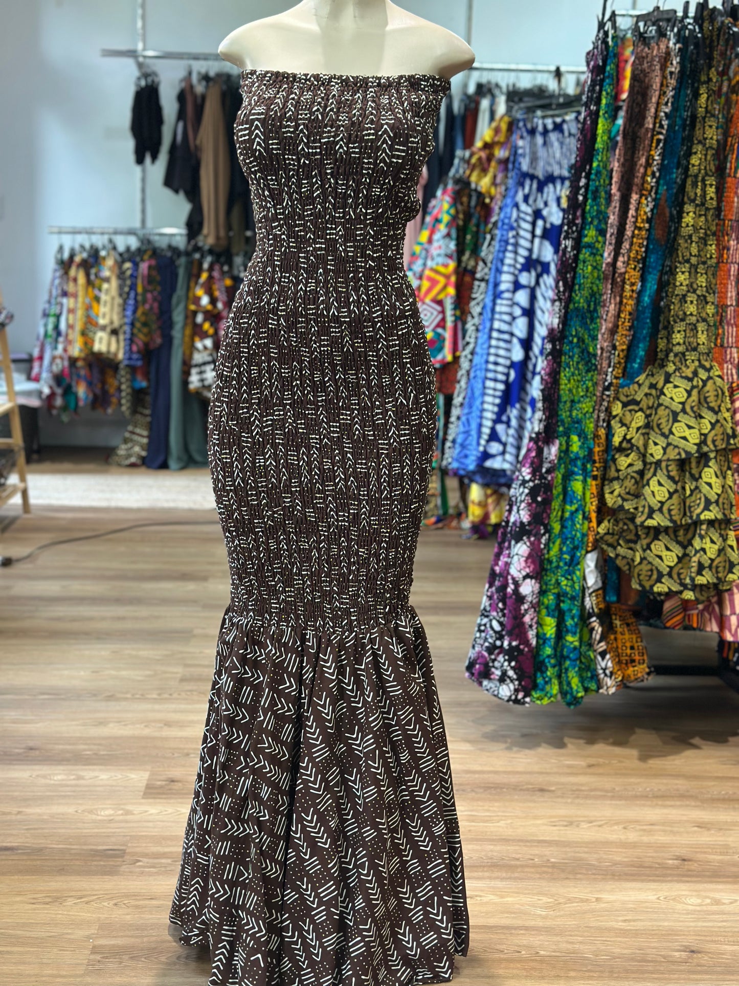 Mermaid Tube Dress Brown