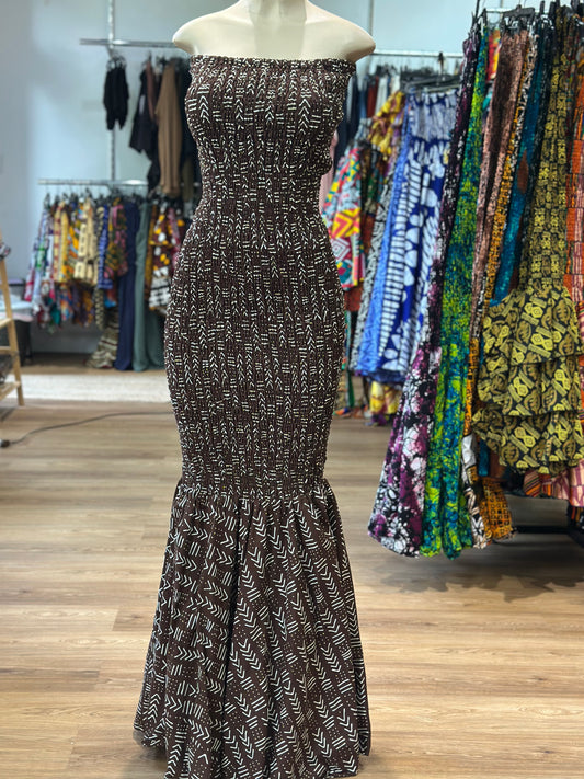 Mermaid Tube Dress Brown