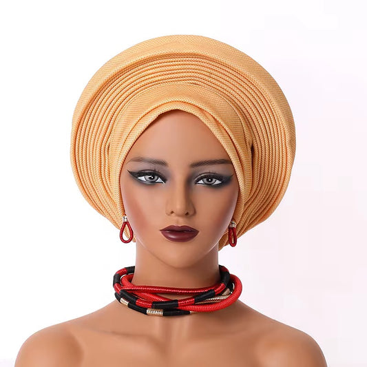 Peach Pre-tied Gele