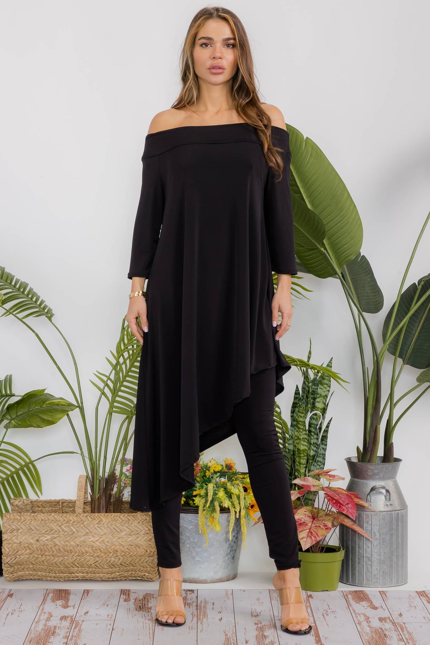 Cowl Neck Top & Leggings 2 Piece Set