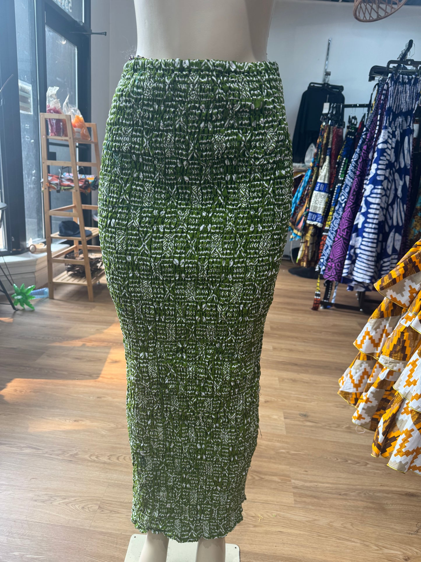 Sleeveless tube dress green
