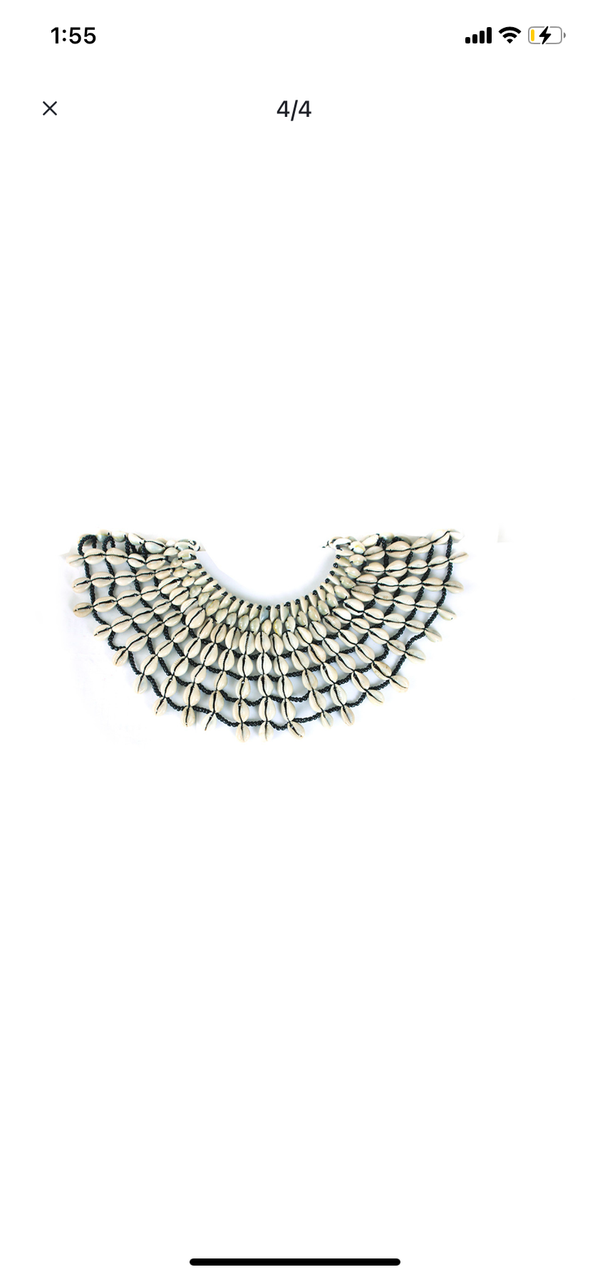 African Cowrie Shell Necklace/ Collar