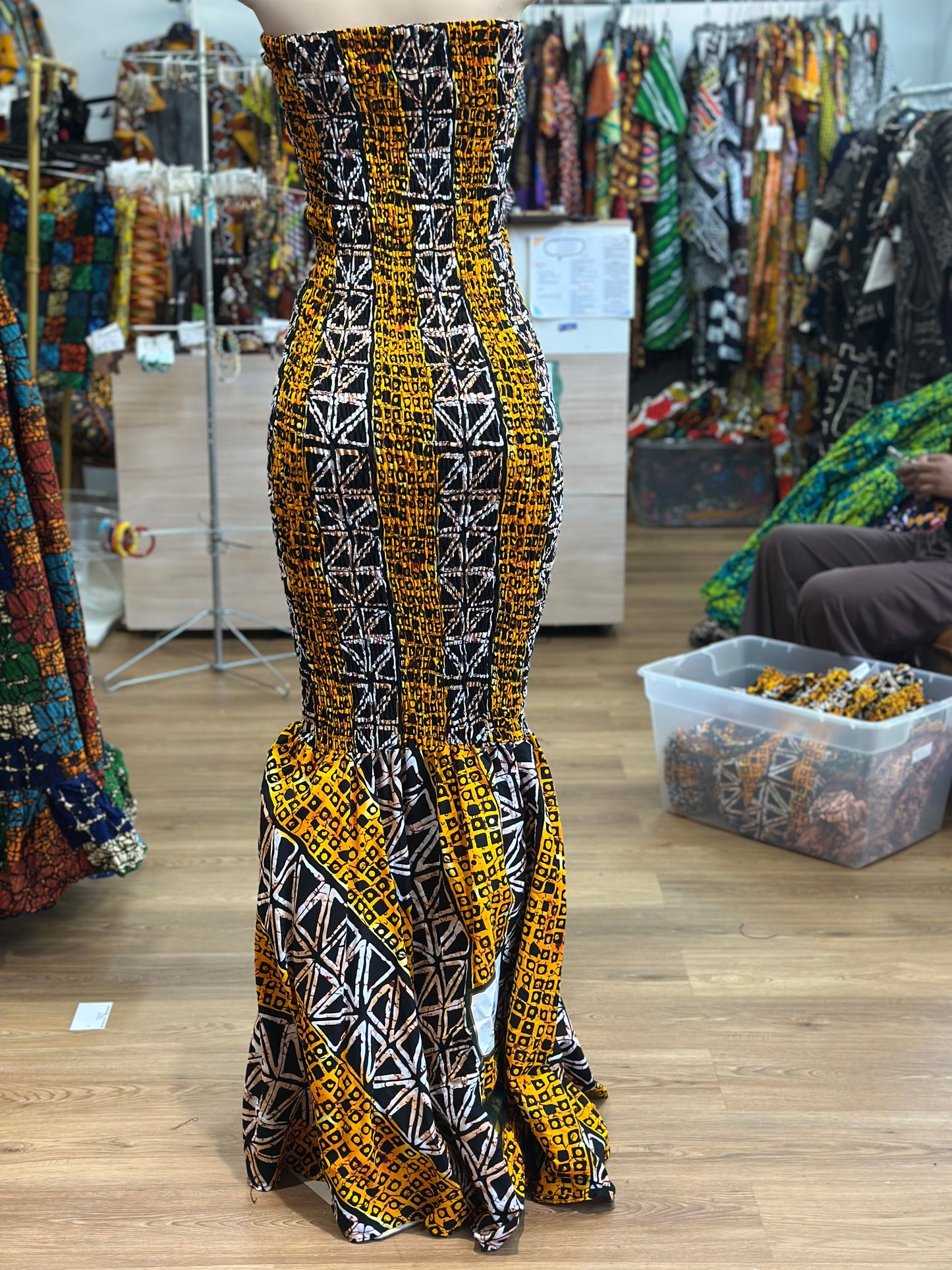 Mermaid Tube Dress yellow pink