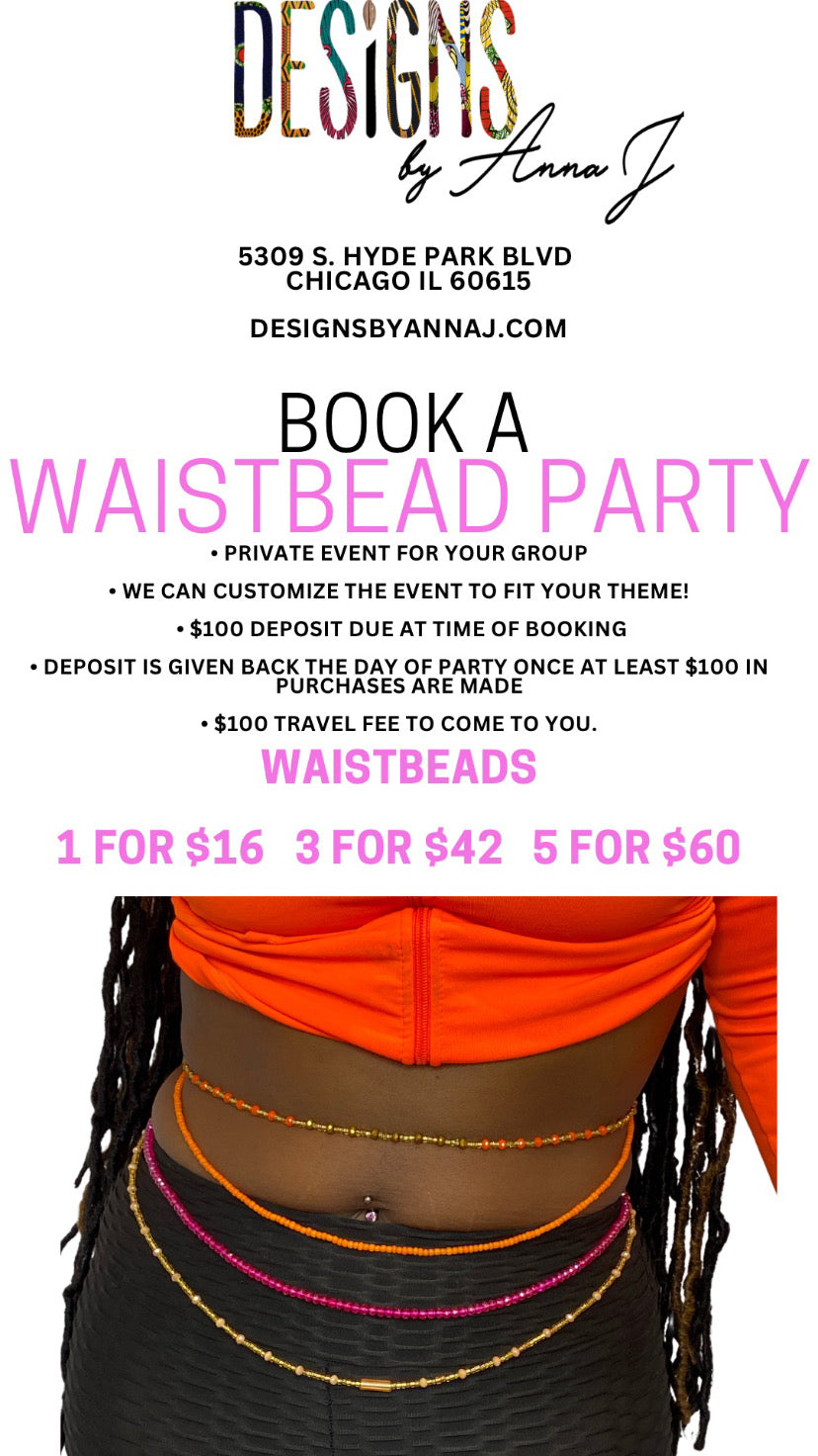 Waistbead Party Deposit or Travel Fee