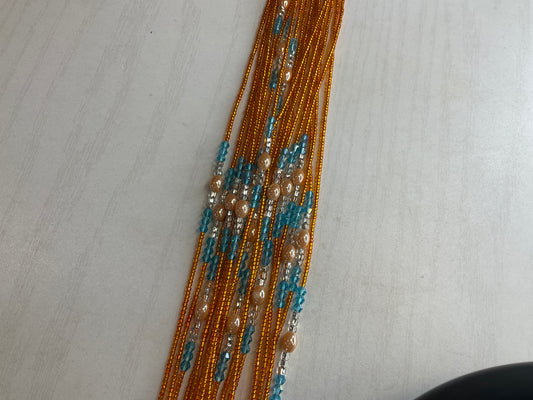 Orange with spacer Waistbead