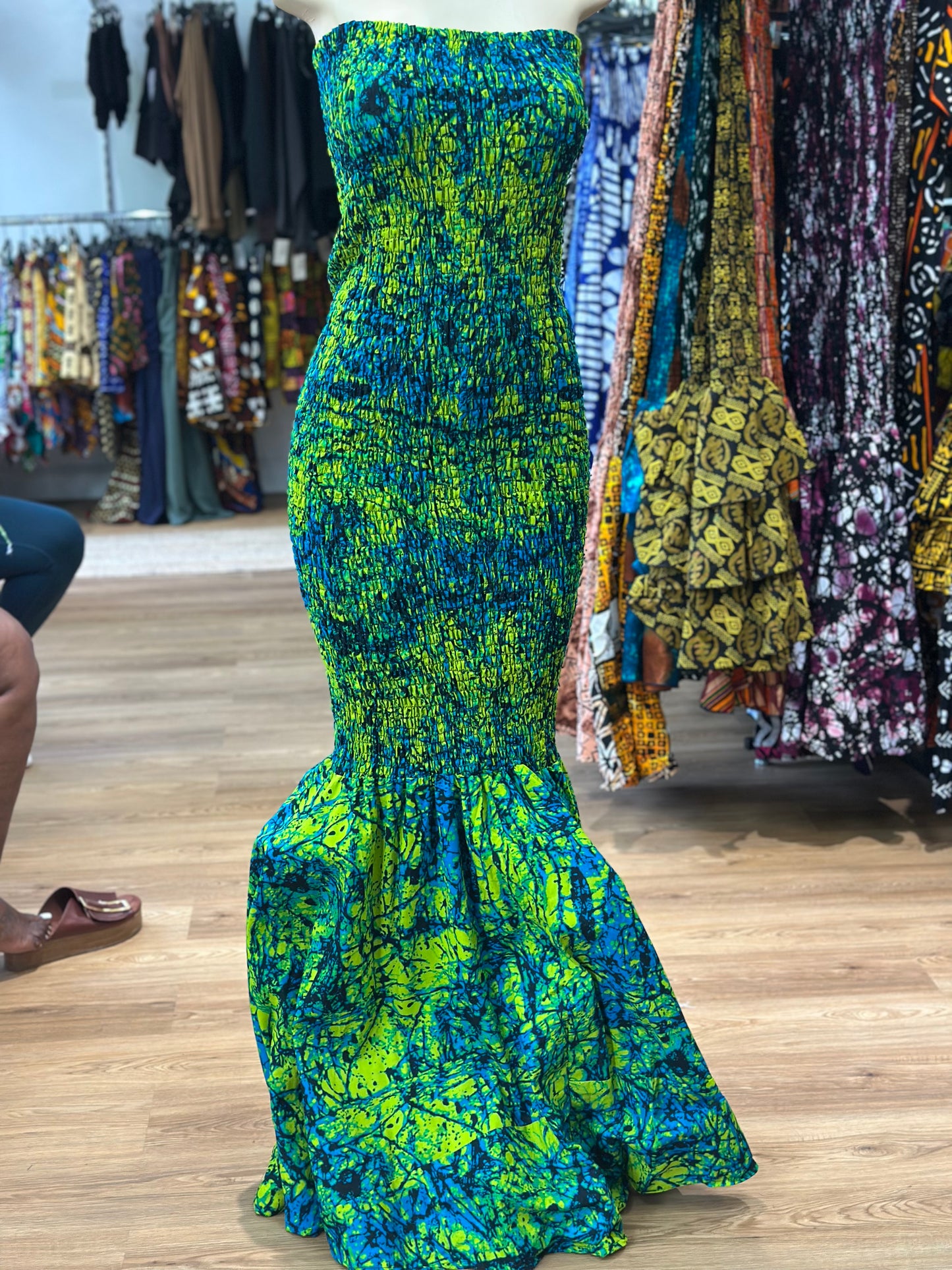Mermaid Tube Dress blue green