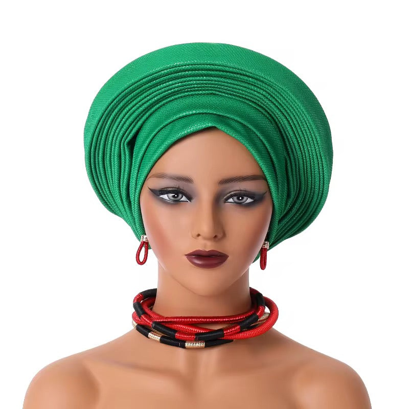 Green Pre-tied Gele