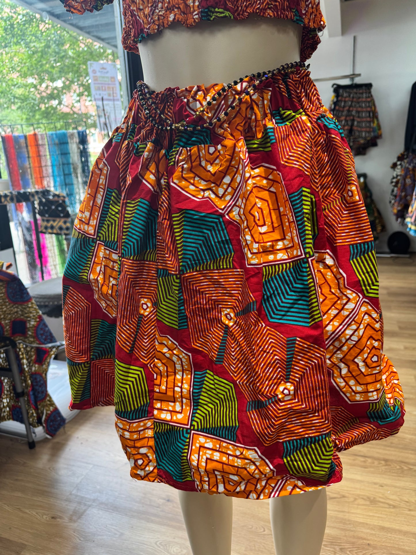 Short Flare Skirt ONLY orange red green turquoise