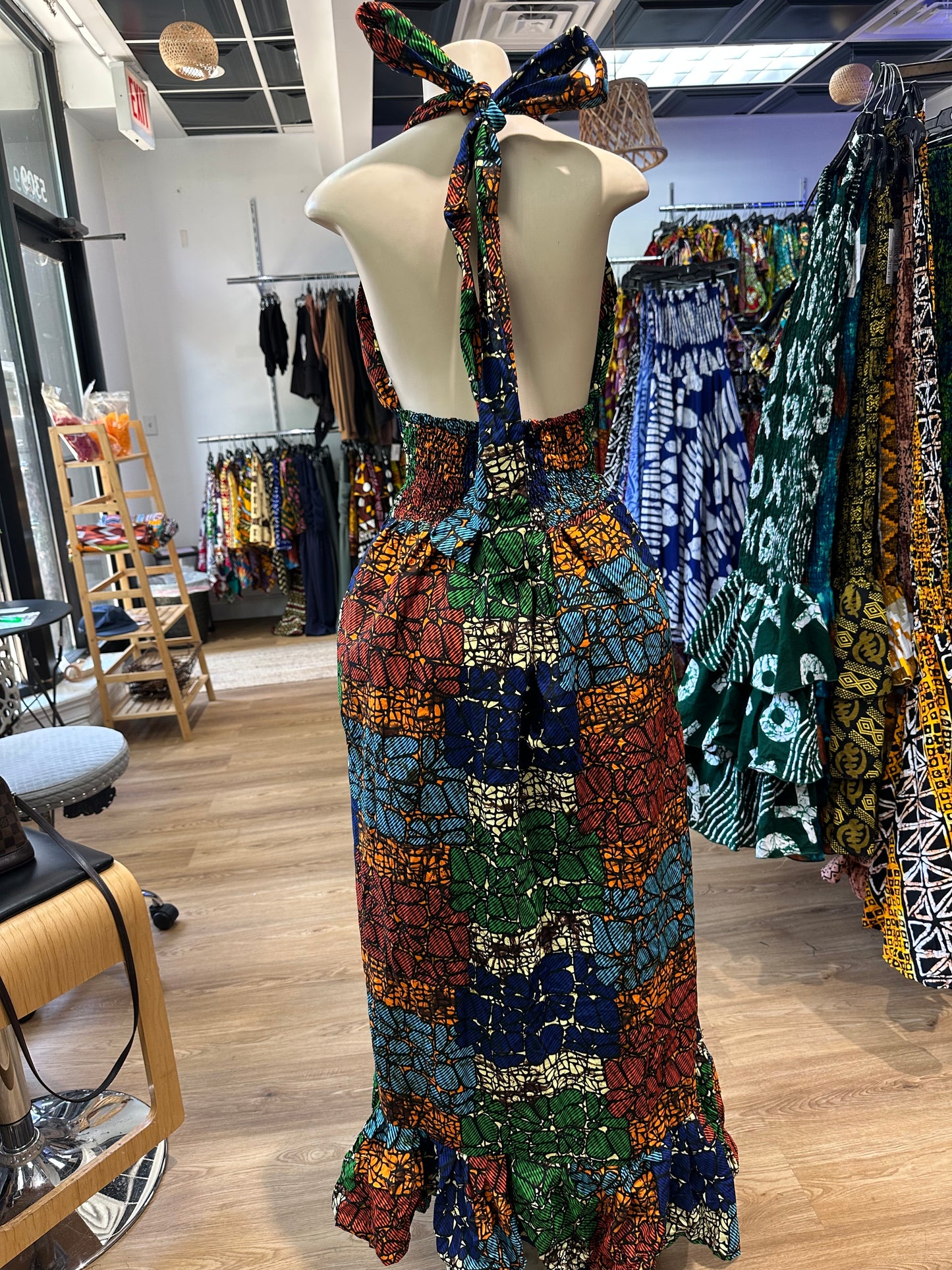 Sunshine backless rainbow dress