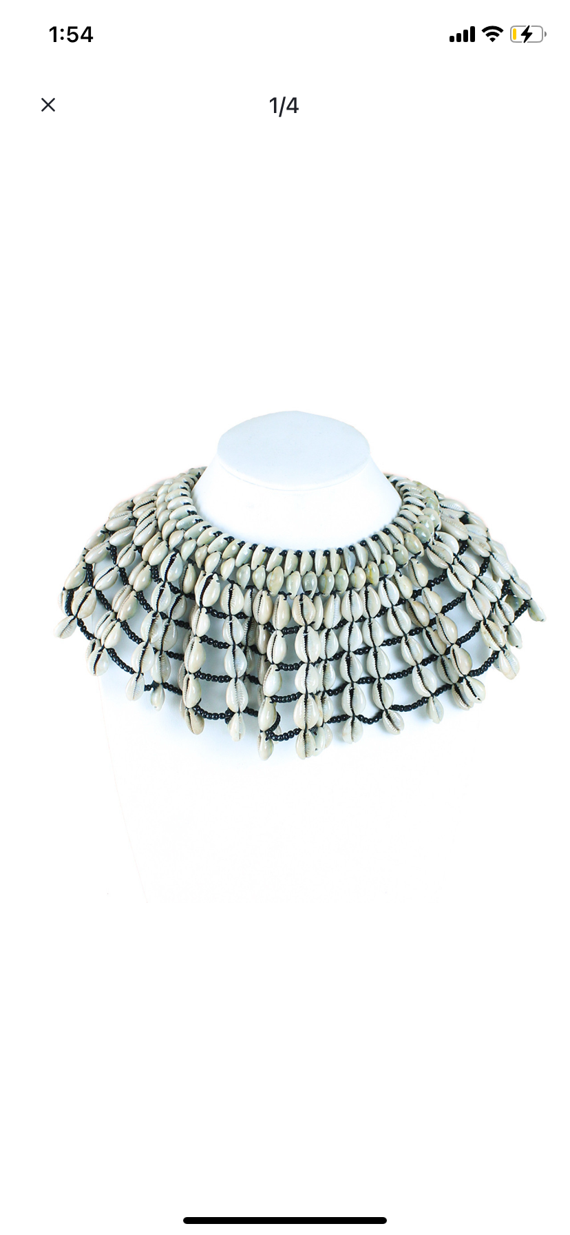 African Cowrie Shell Necklace/ Collar