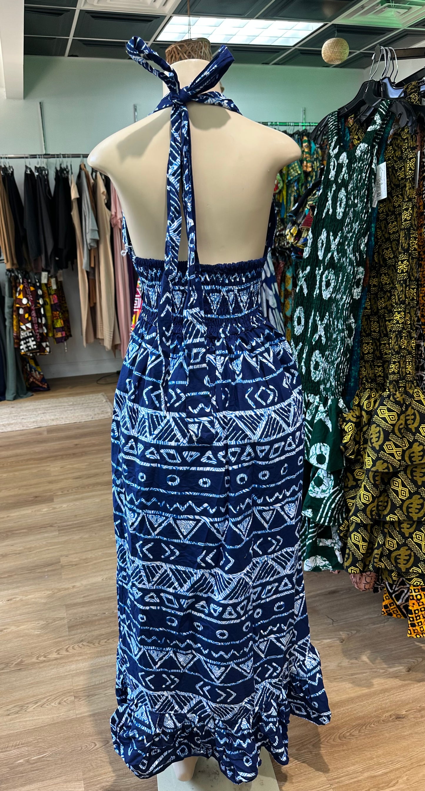 Sunshine backless dress blue black