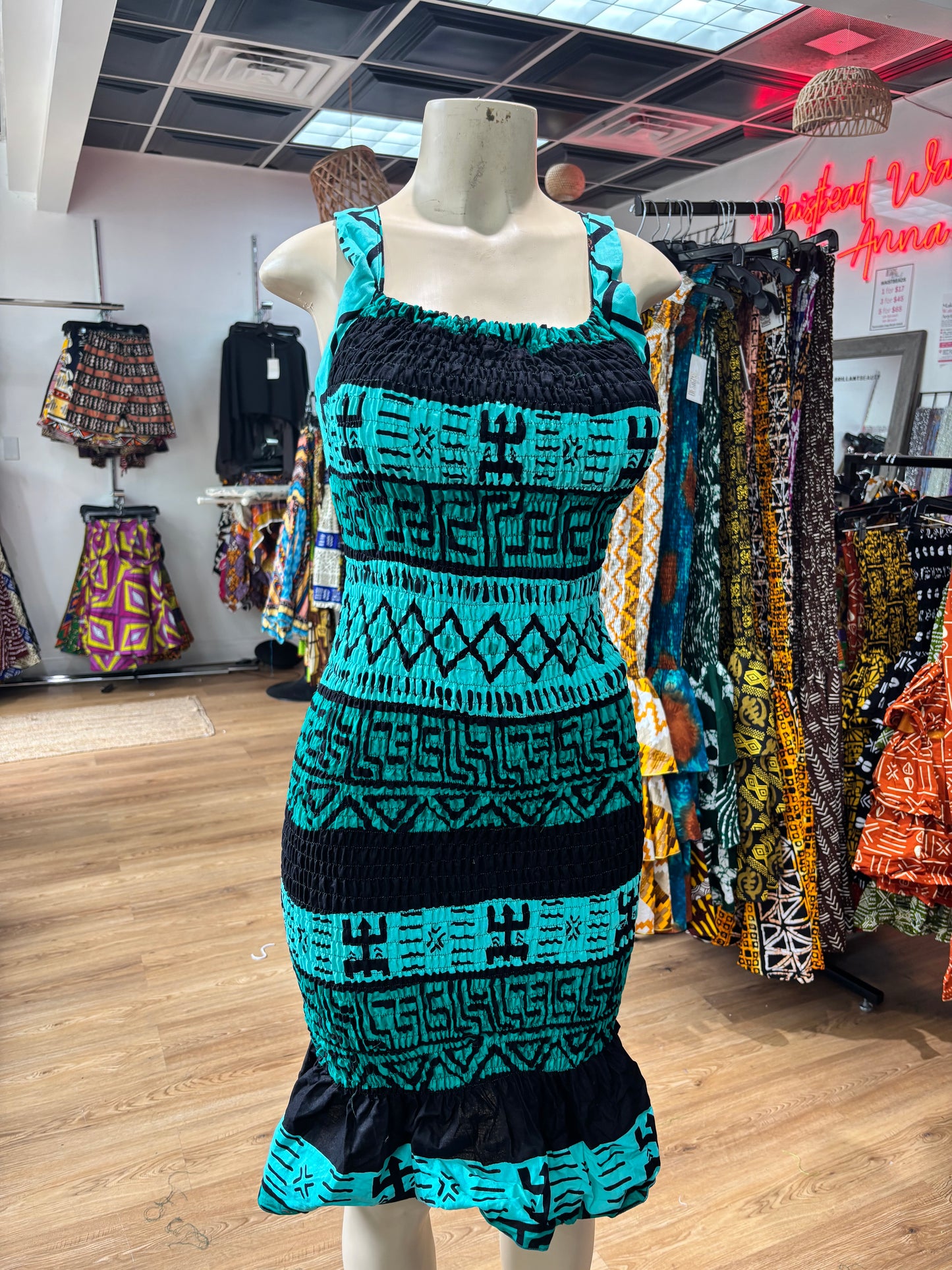 Thin strap mermaid dress black  green