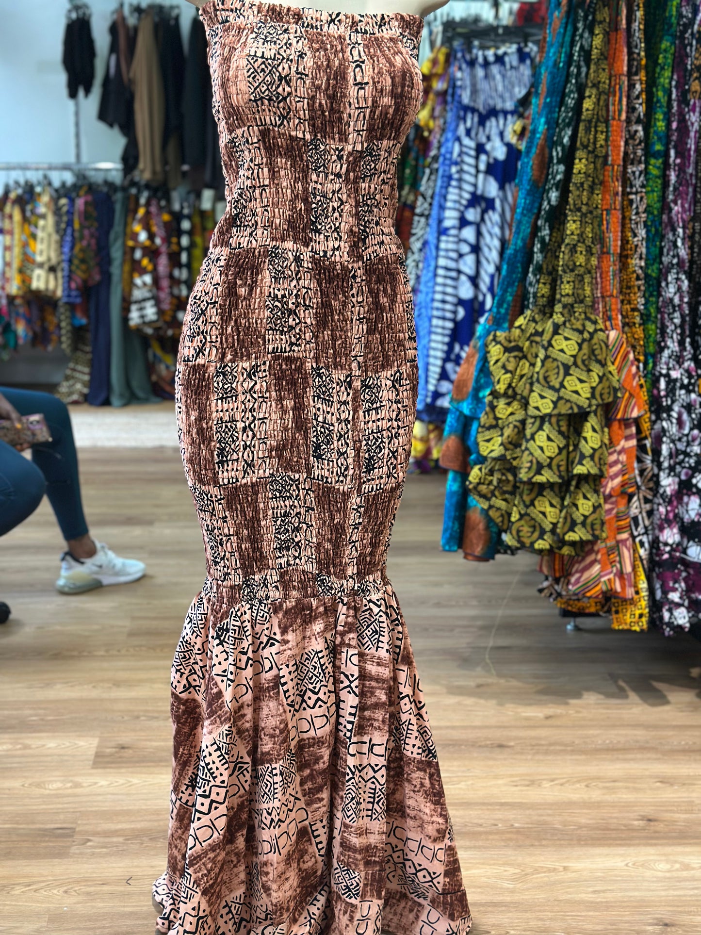 Mermaid Tube Dress brown pink