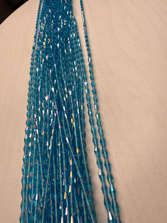 Clear Blue Diamond Waistbead